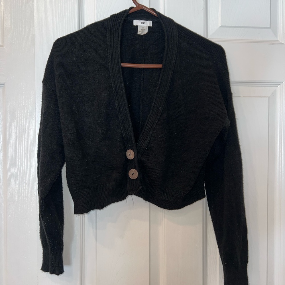 BP Black Cropped Cardigan Sweater